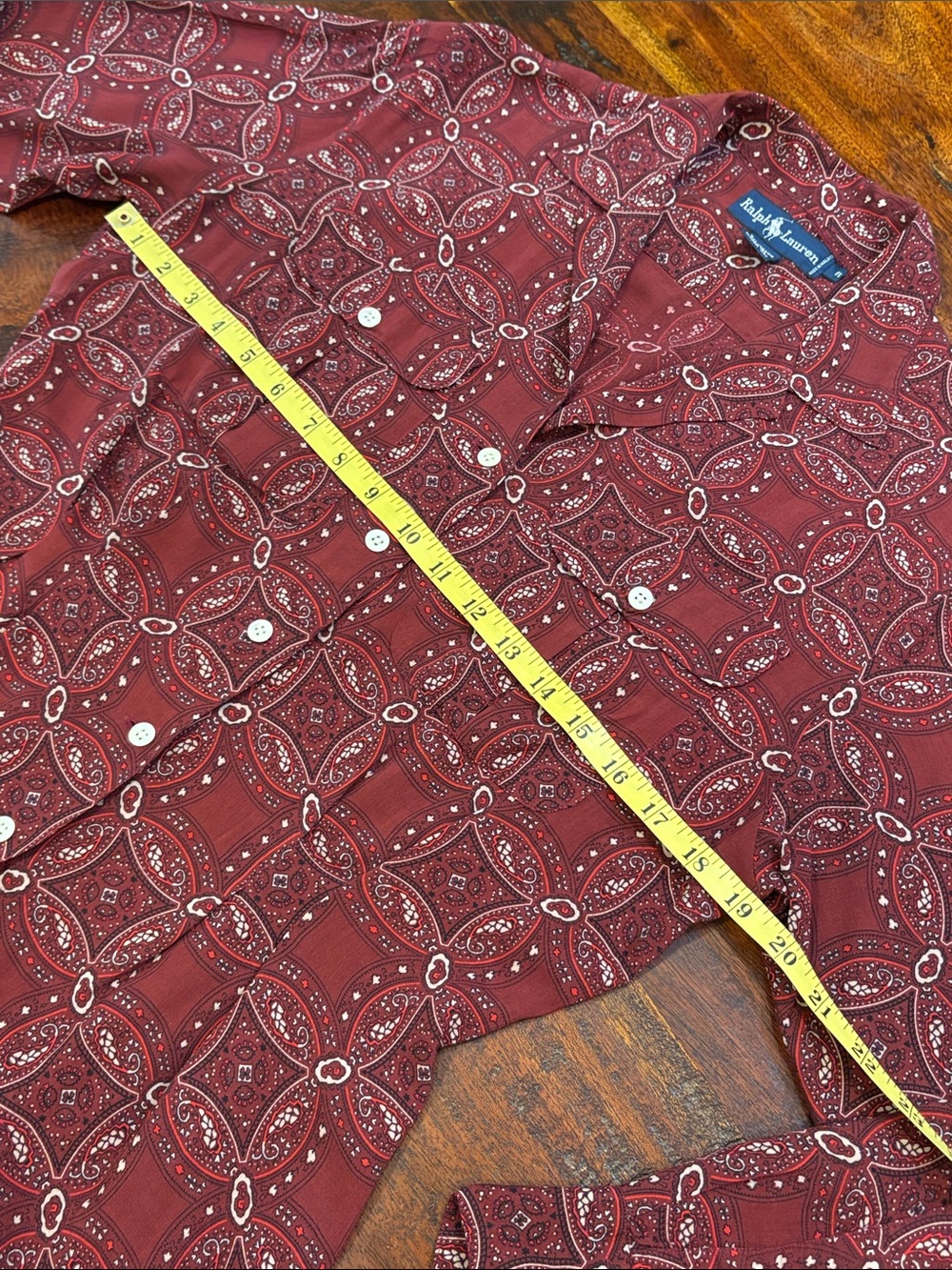 Vintage Ralph Lauren Blue Label Bandana Print Button Front Blouse size 6 - Picture 9 of 10